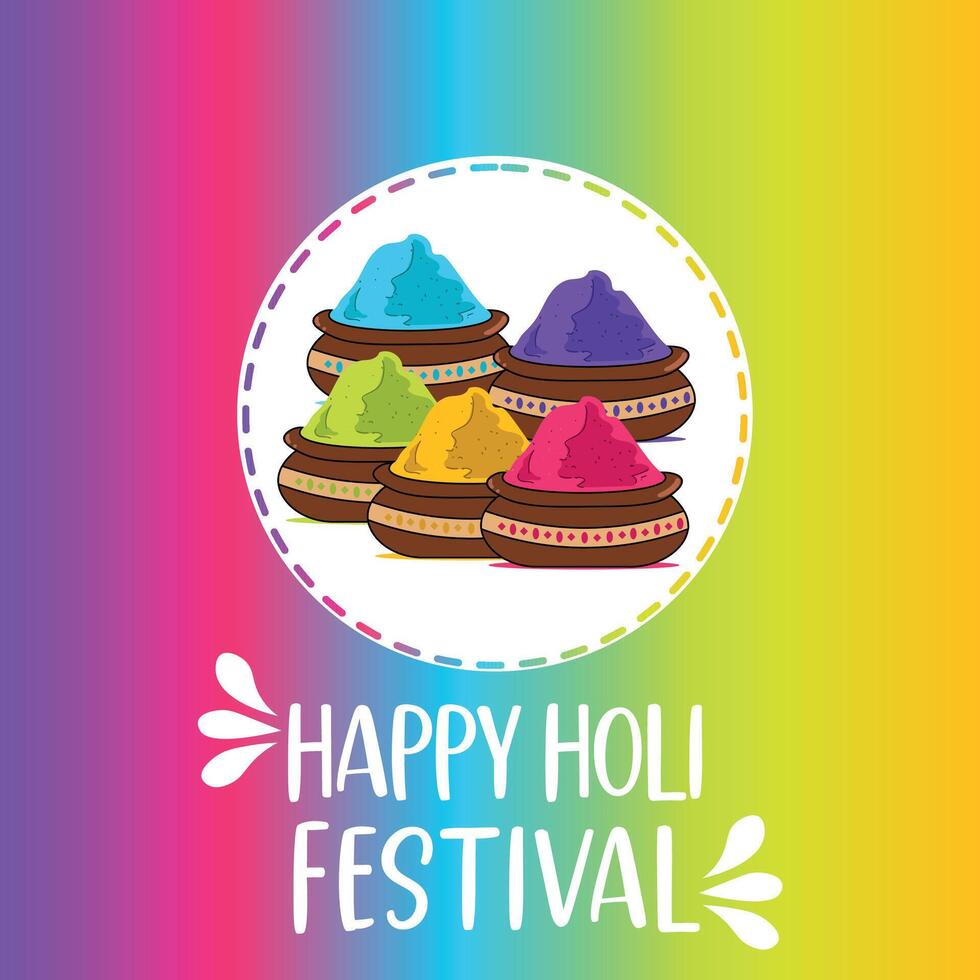 happy holi festival colorful vector