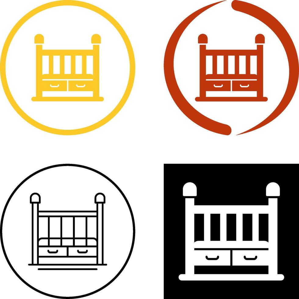 Baby Crib Icon Design vector