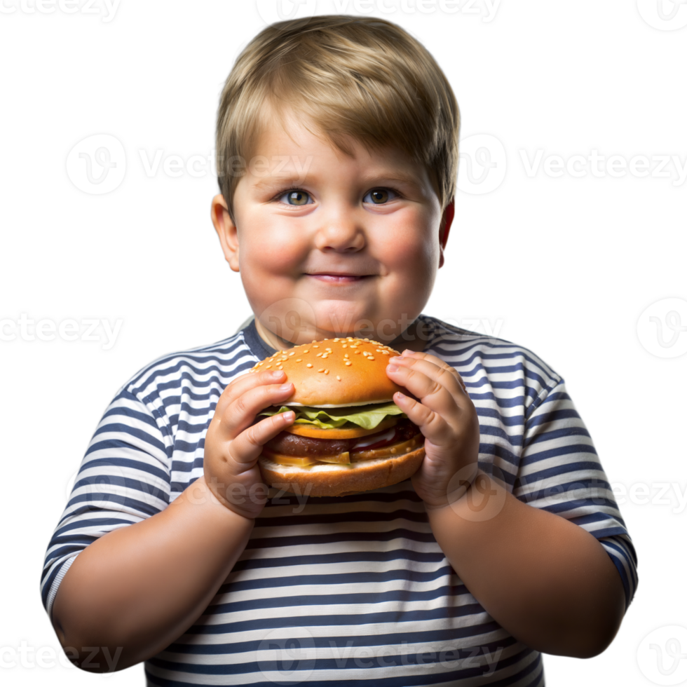 Young boy smiling with a big tasty burger in his hands png