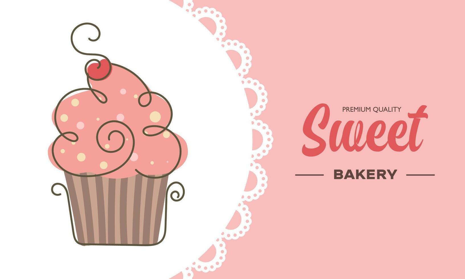 Sweet food chocolate creamy cupcake banner vector