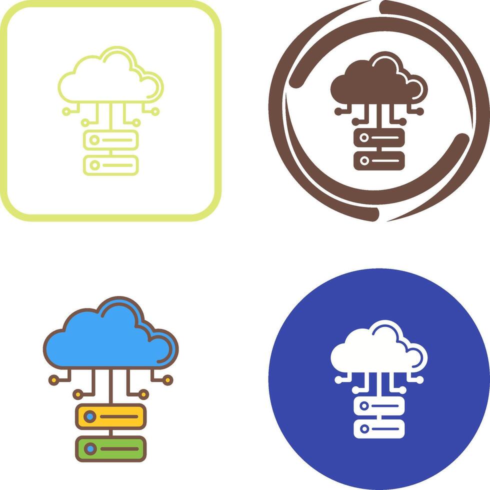 Cloud Database Icon Design vector