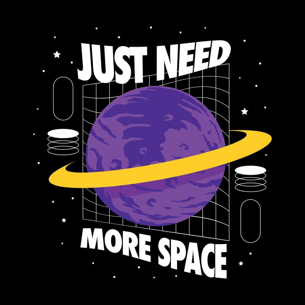 illustration graphic of Outer Space Planet perfect for streetwear t-shirt design print vector