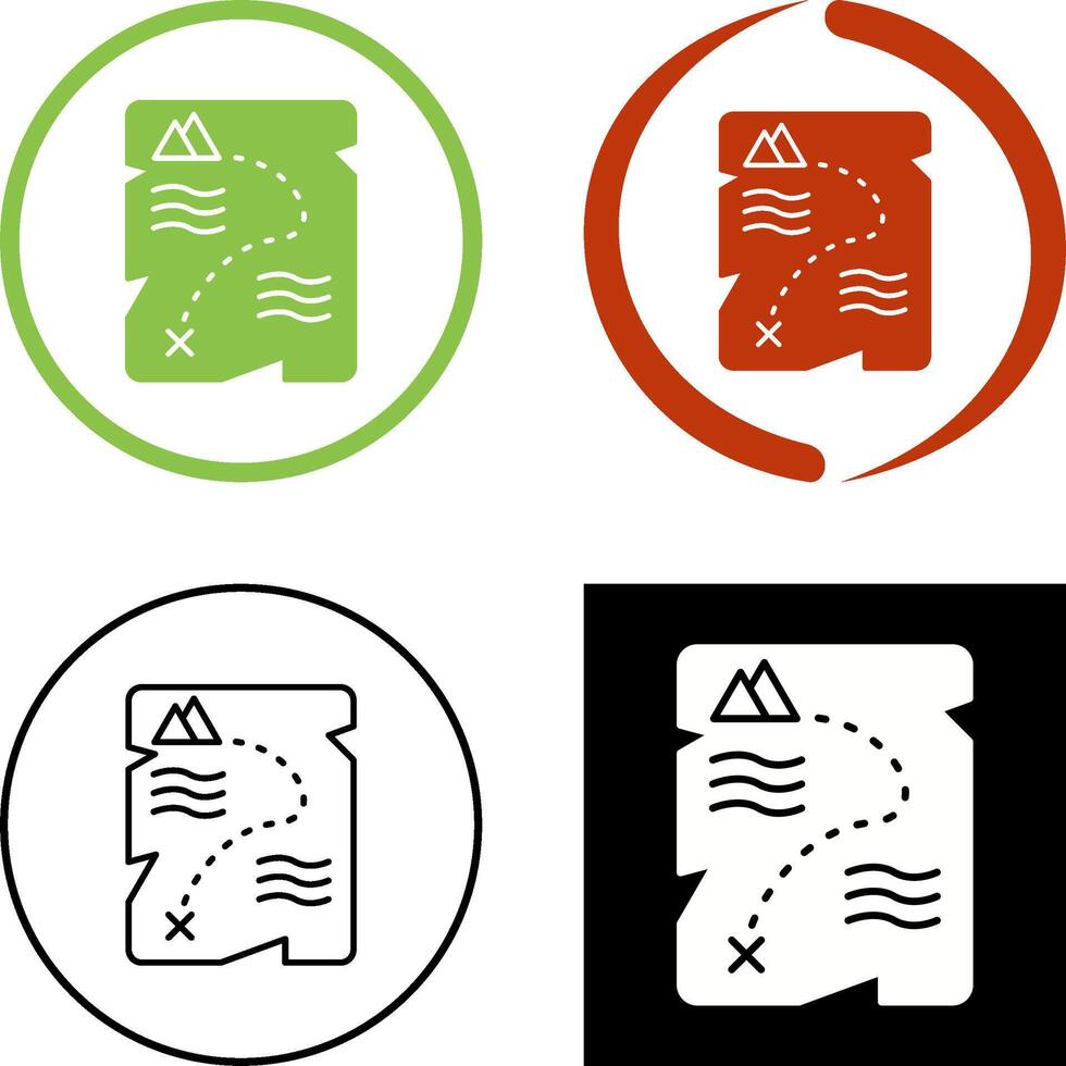 Treasure Map Icon Design vector