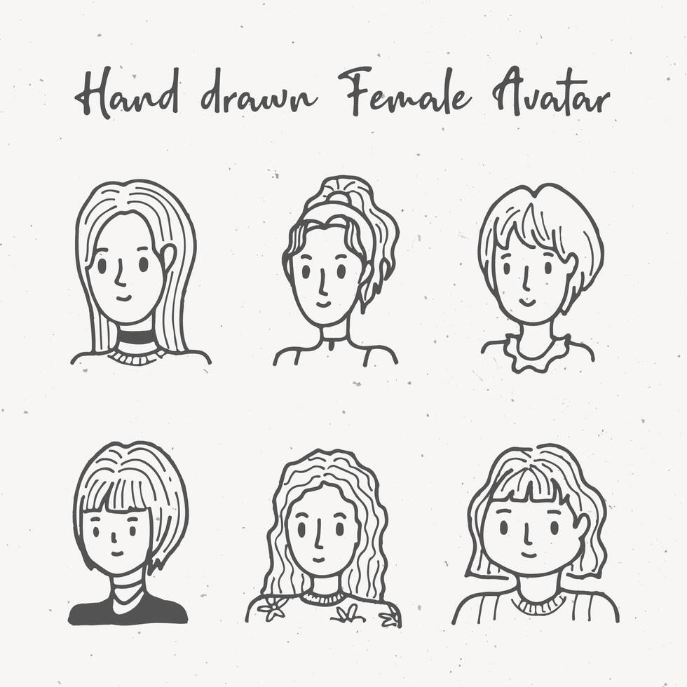 Hand drawn Female Avatar vector