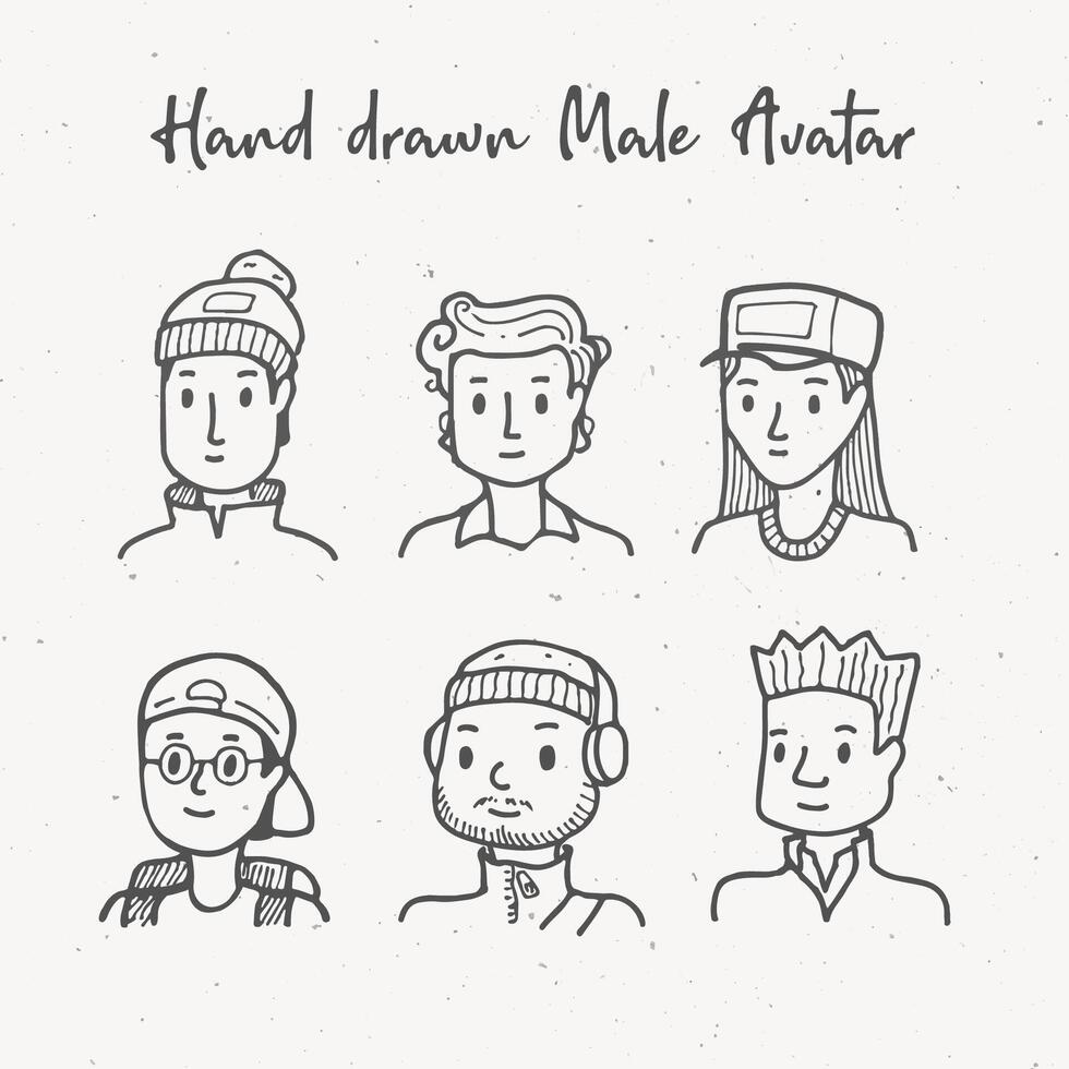 Hand drawn Male Avatar vector