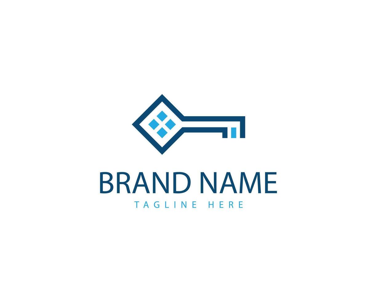 Key line art icon logo design modern concept template. vector