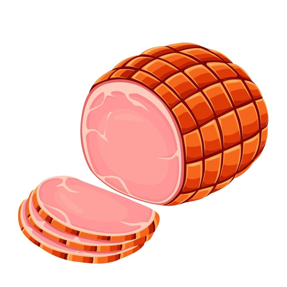 llustration of ham on white background. vector