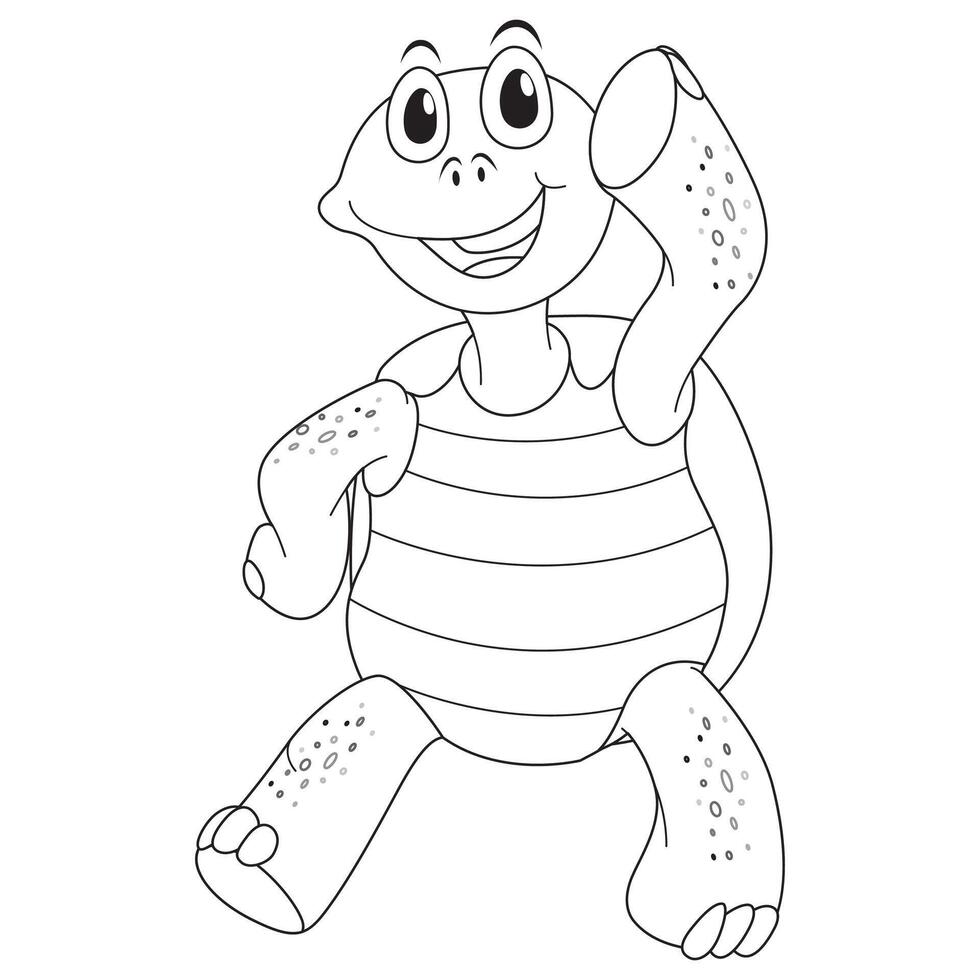 Tortoise Black and White Illustration vector