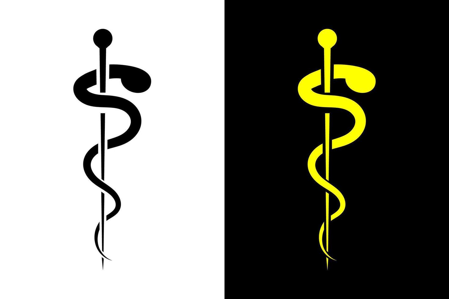 Asclepius rod medical sign symbol. vector