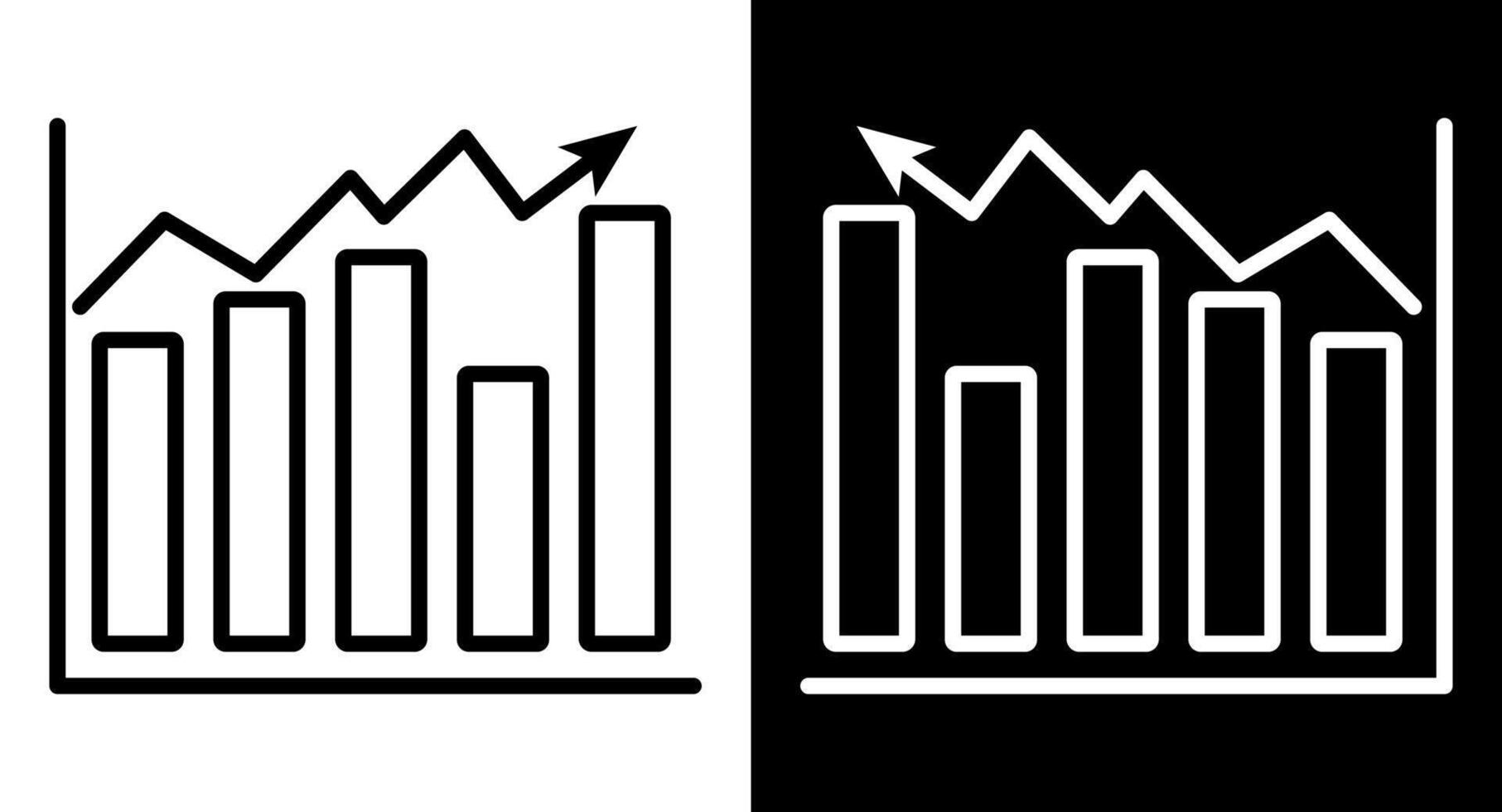 Business data analytics graph with increasing percent growing rate. vector
