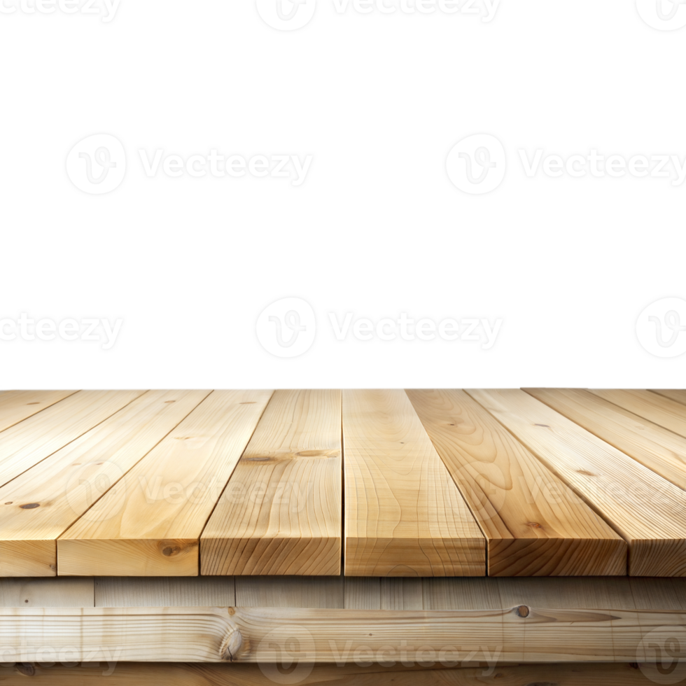 Polished wooden tabletop on a transparent background png