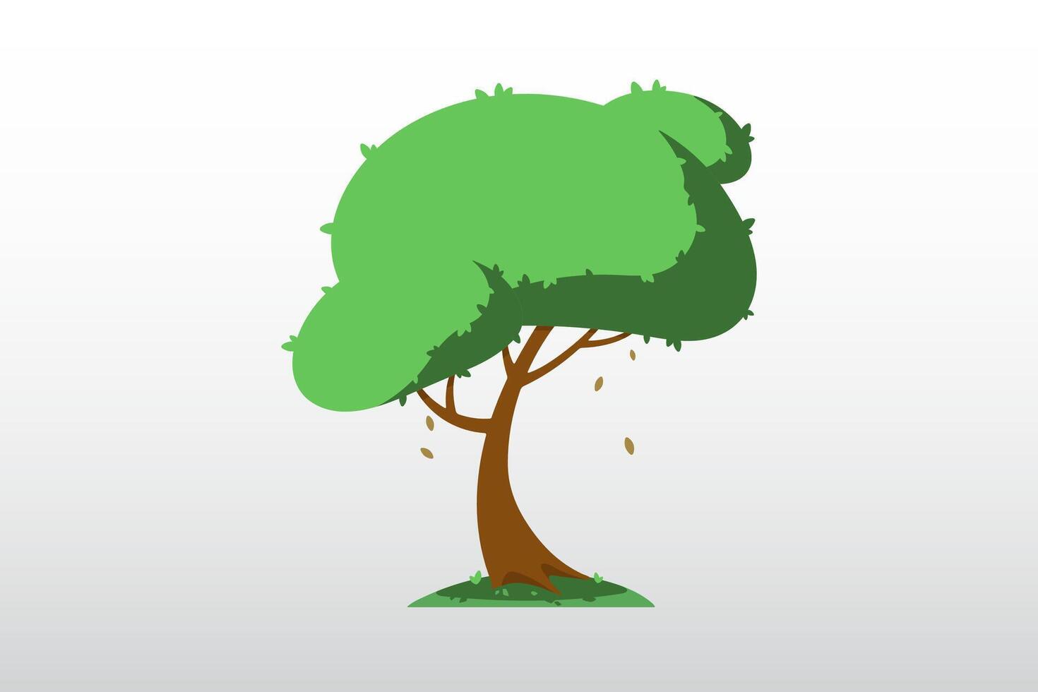 flat illustration of green tree vector