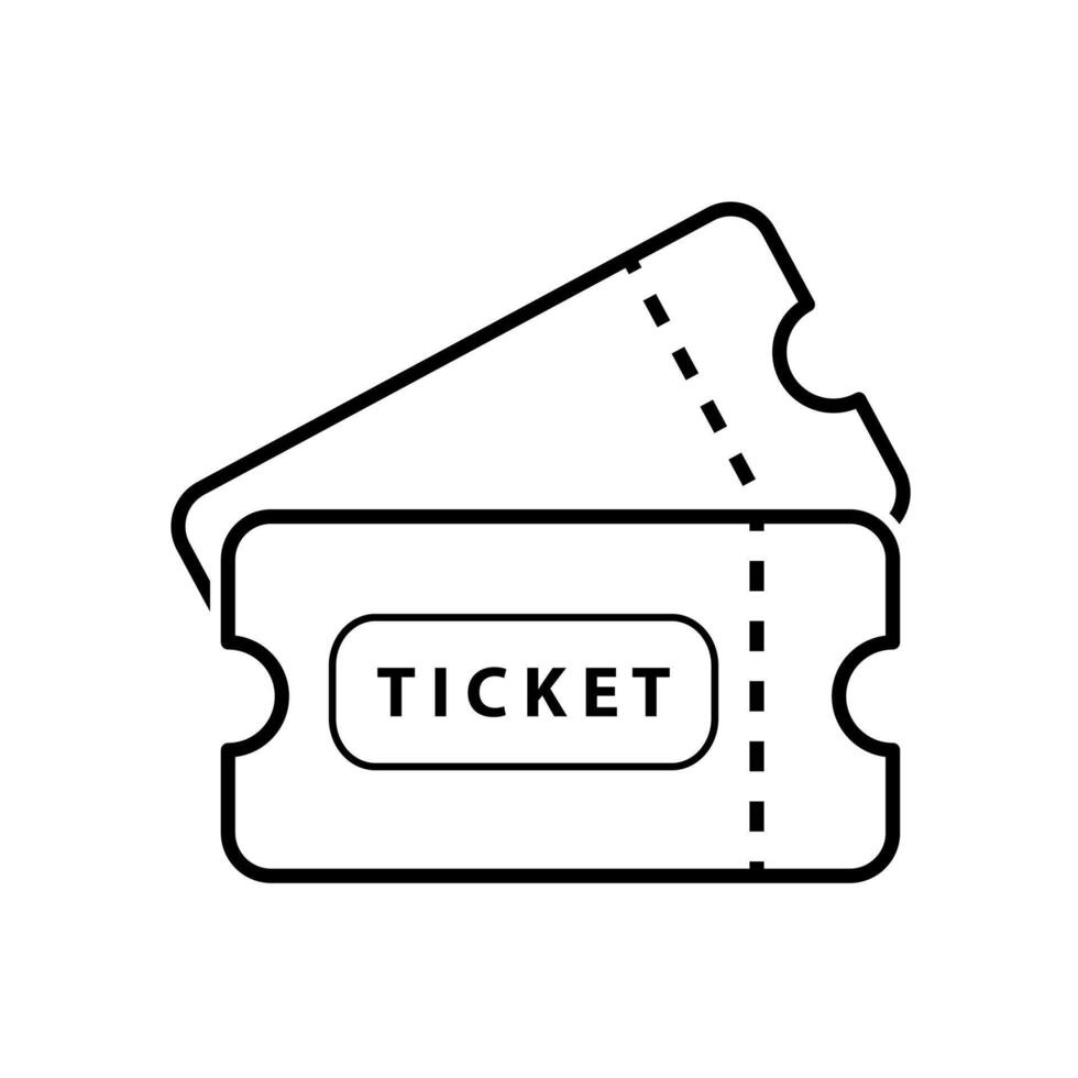 Ticket icon on white background for graphic design, logo, web site, social media, mobile app, ui illustration vector