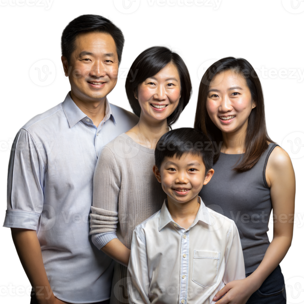 Happy multi-generational family posing together with smiles png