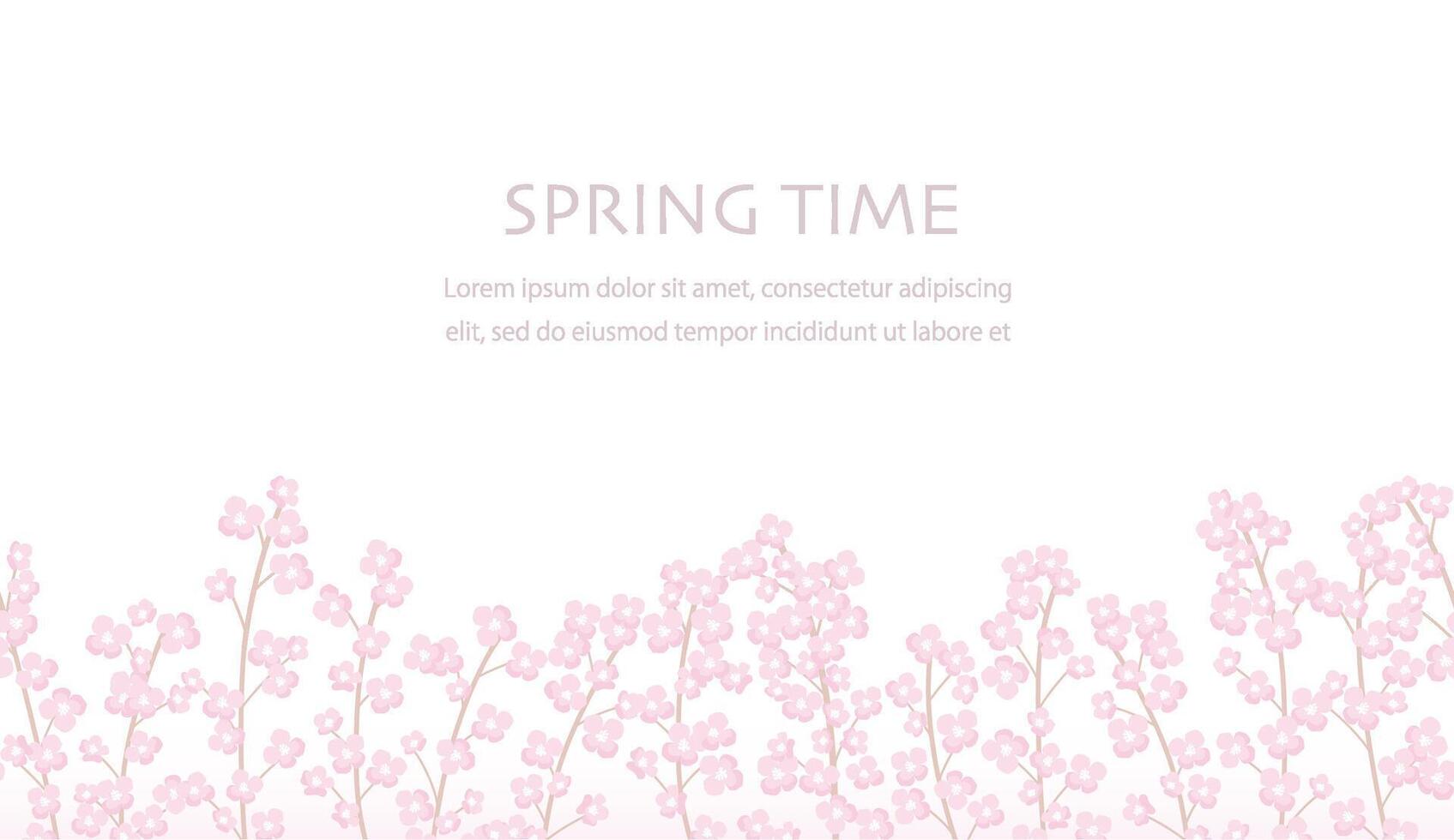 Seamless Floral Background Illustration With Text Space. Horizontally Repeatable. vector
