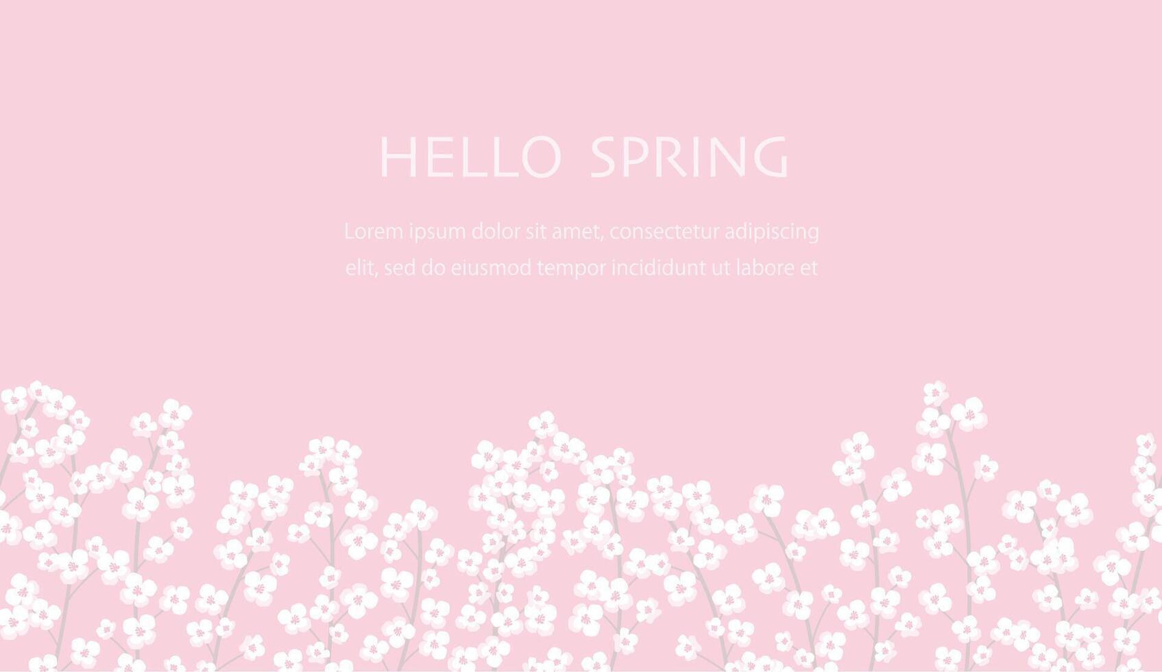 Seamless Floral Background Illustration With Text Space. Horizontally Repeatable. vector