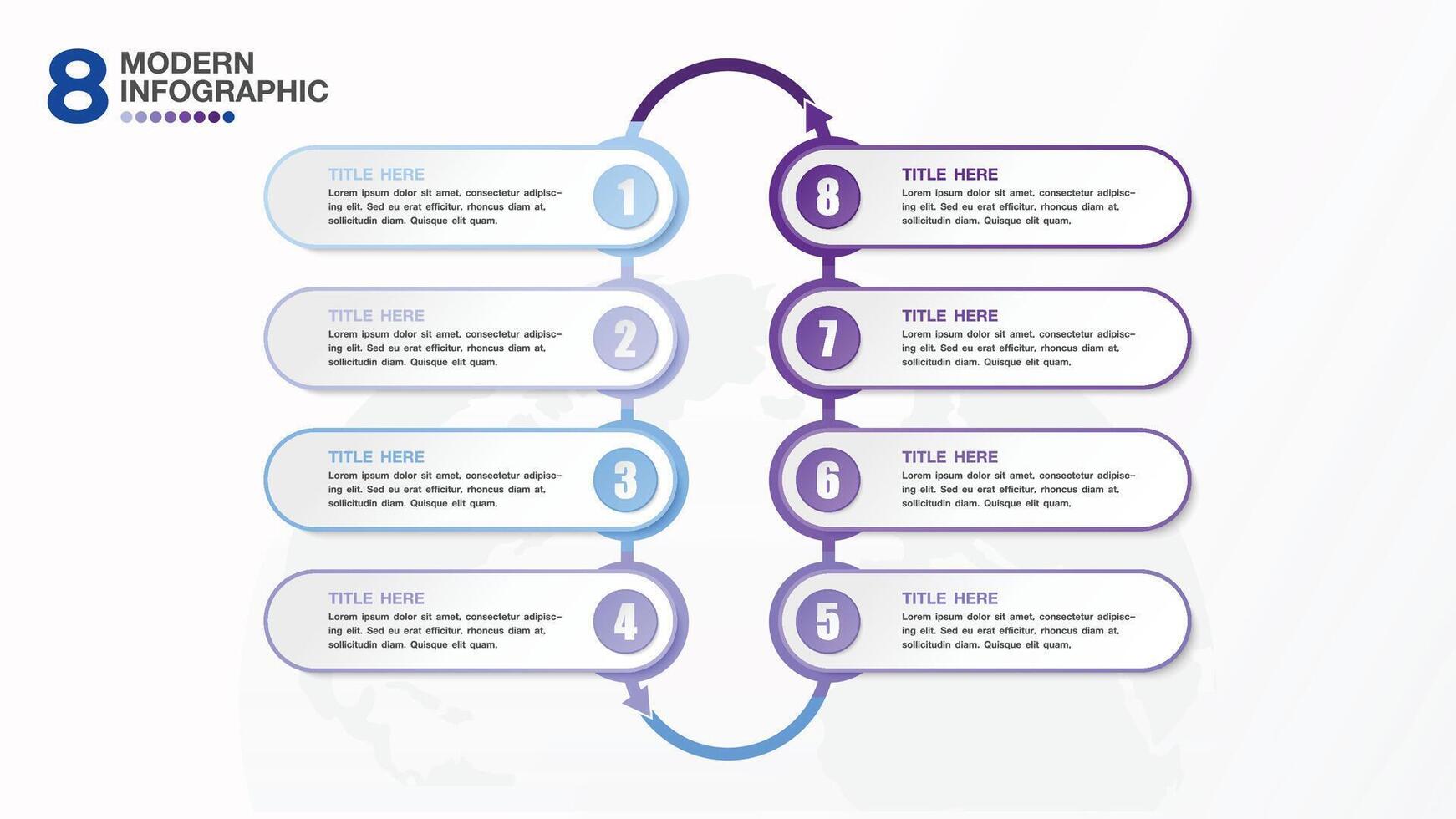 Blue tone circle infographic with 8 steps, process or options. vector