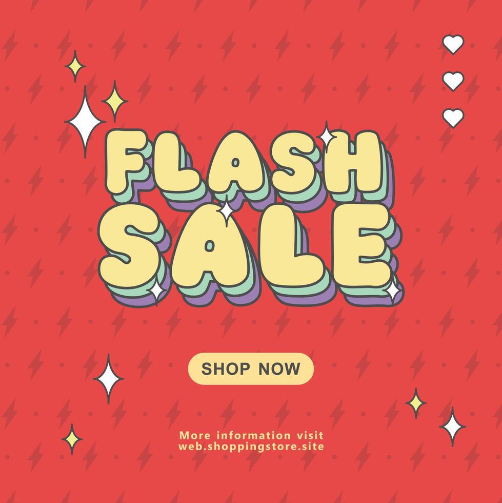 flash sale template design poster for social media content post vector