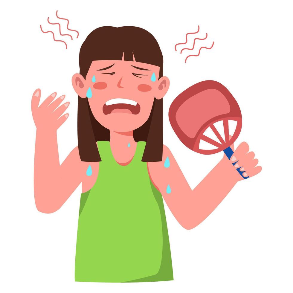people in hot weather day. high temperature in summer. vector