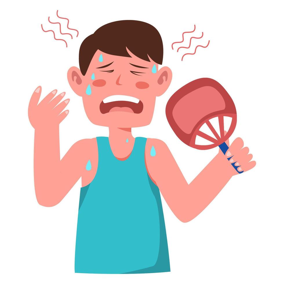 people in hot weather day. high temperature in summer. vector