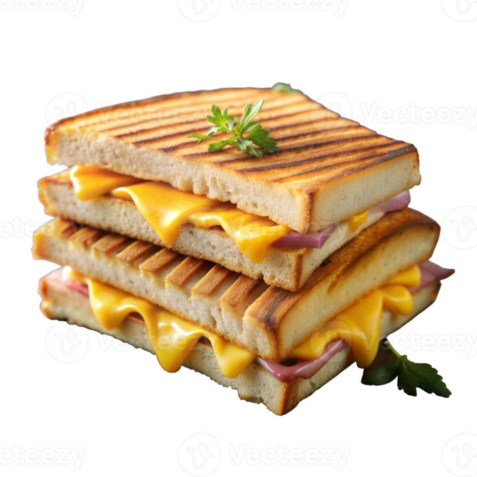 délicieux grillé fromage sandwich avec jambon sur une transparent Contexte png