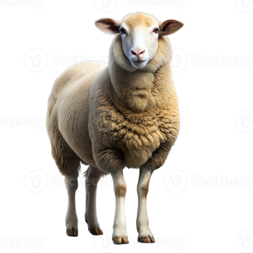 detailopname van een gezond schapen Aan een Doorzichtig achtergrond png