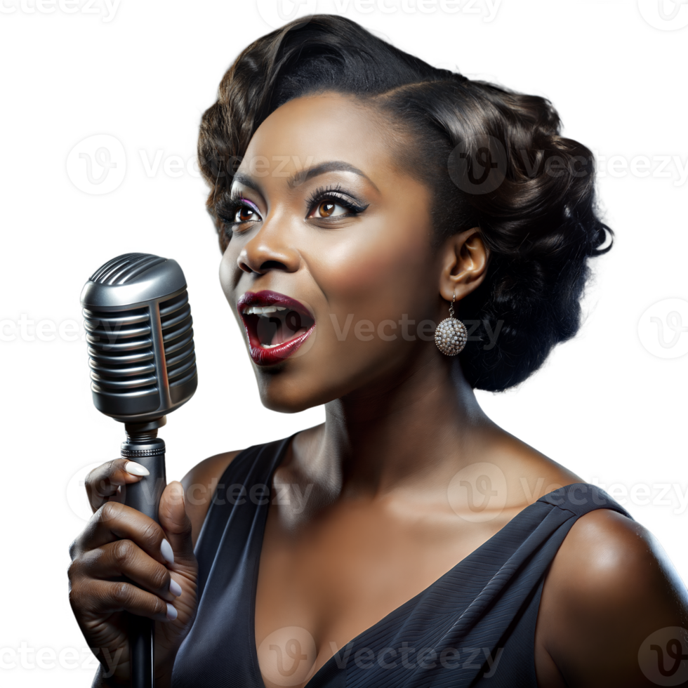 elegante cantante l'esecuzione con Vintage ▾ microfono png