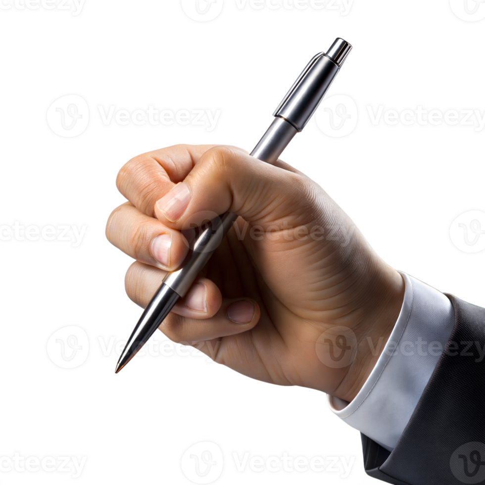 Businessman signing a contract with a sleek black pen png