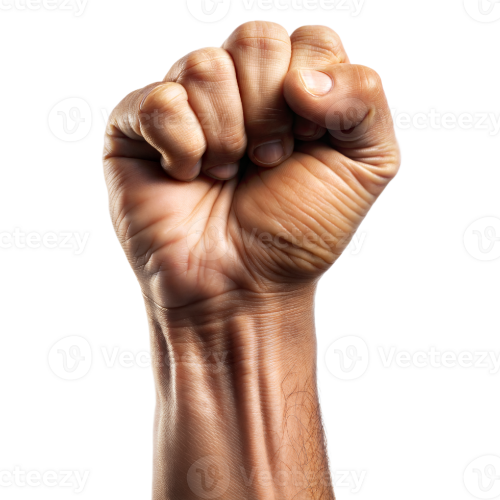 Mans arm raised in fist png