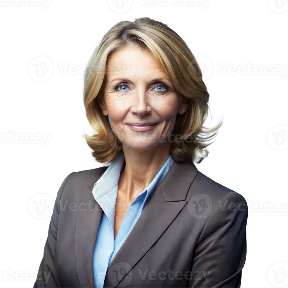 Confident professional woman in business suit with a smile png