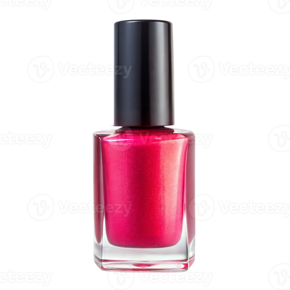 Pink nail polish bottle on transparent background png