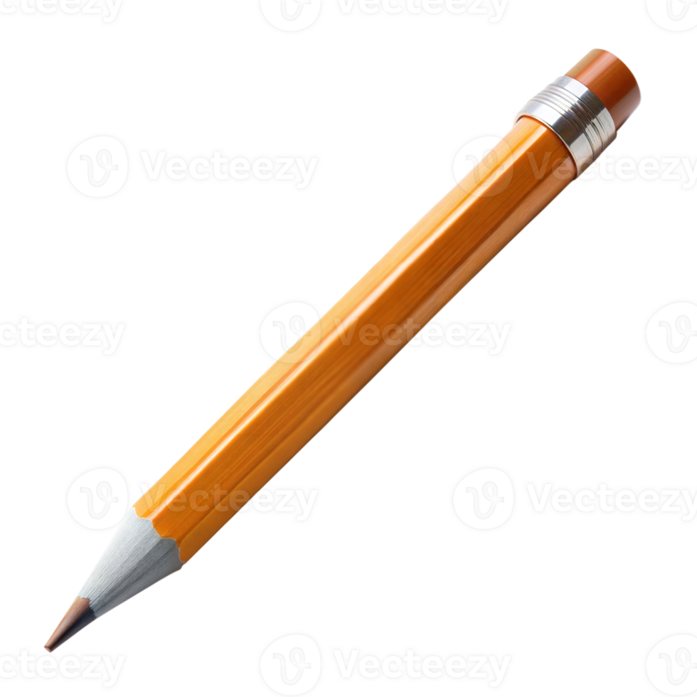 Wooden pen with metal tip on desk png