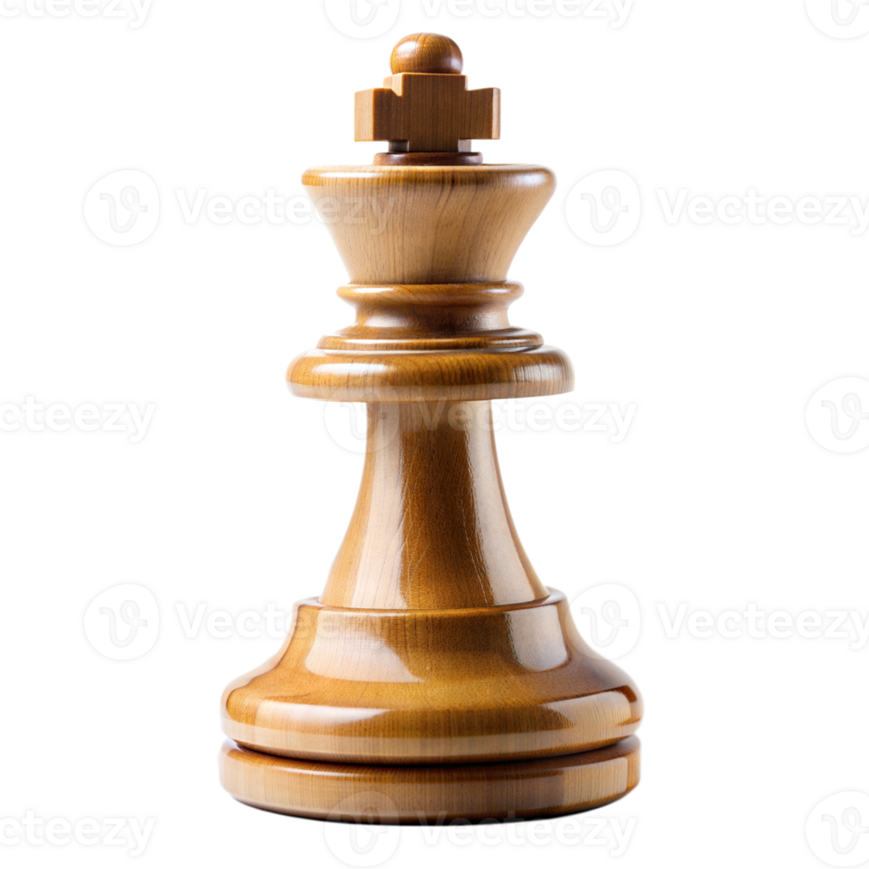 Single wooden chess piece on transparent background png