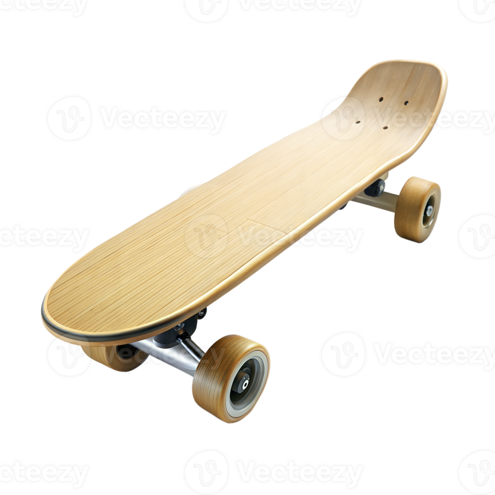 Skateboard with wheels on transparent background png