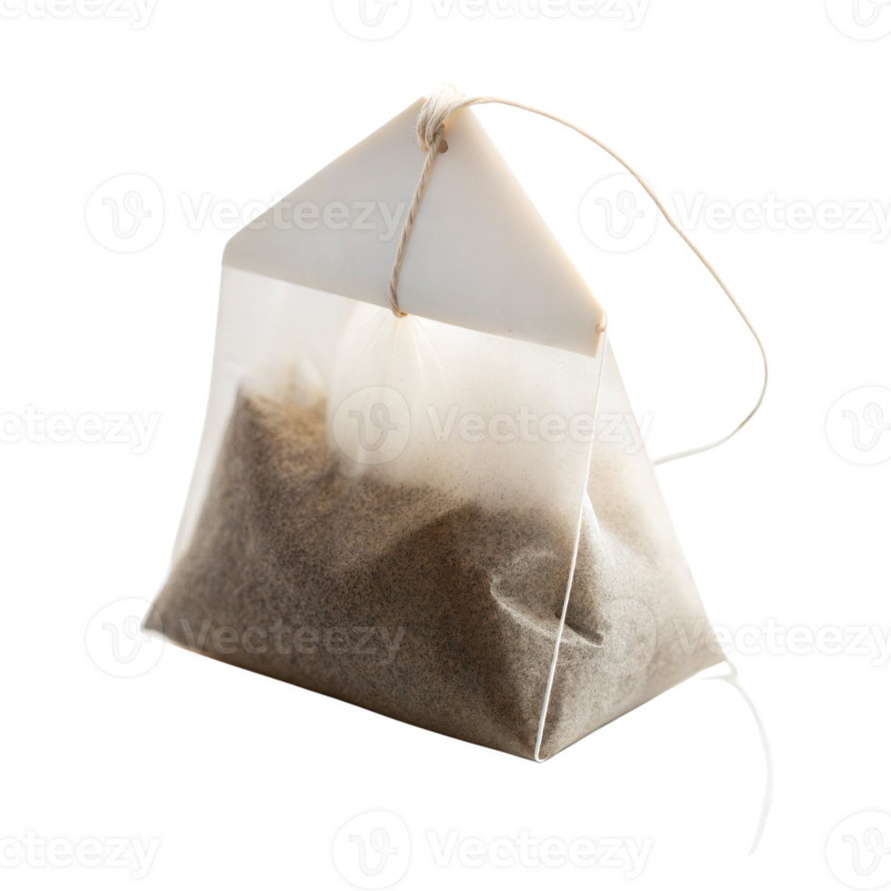 Single tea bag isolated on transparent background png