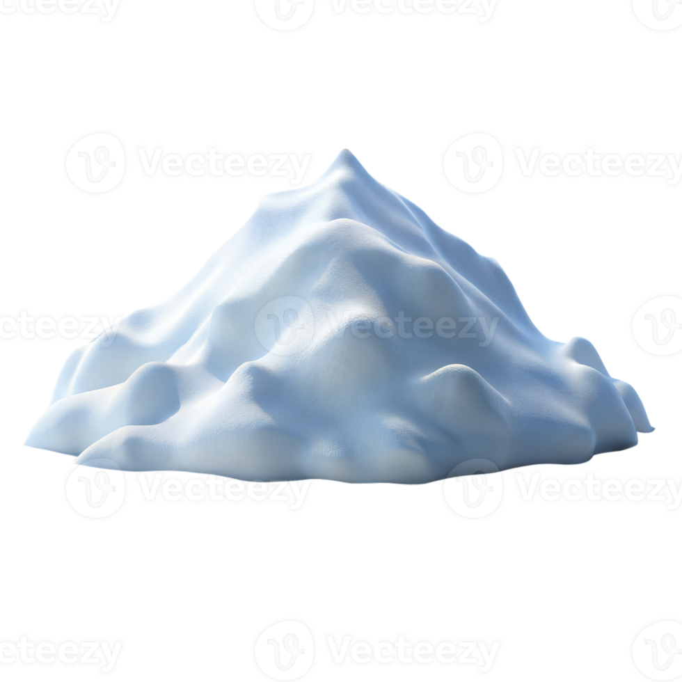 3D render of a snowy mountain peak on a clear day png