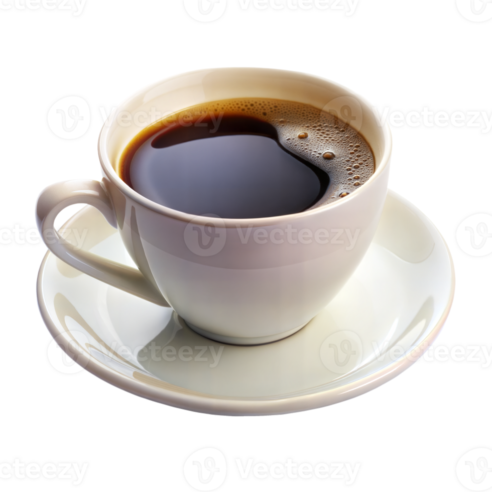 A cup of coffee on a saucer png