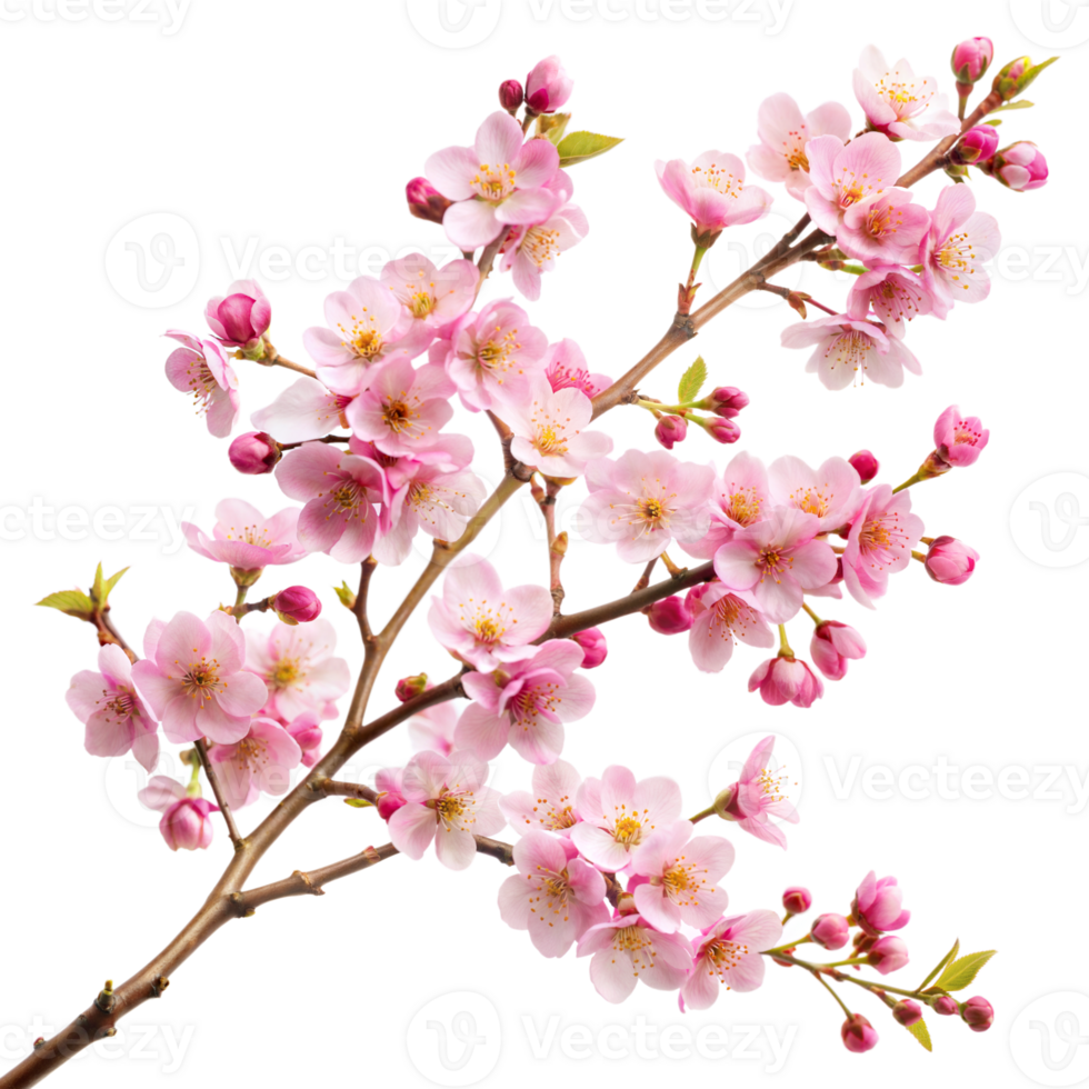 Blooming cherry blossoms branch isolated on transparent background png