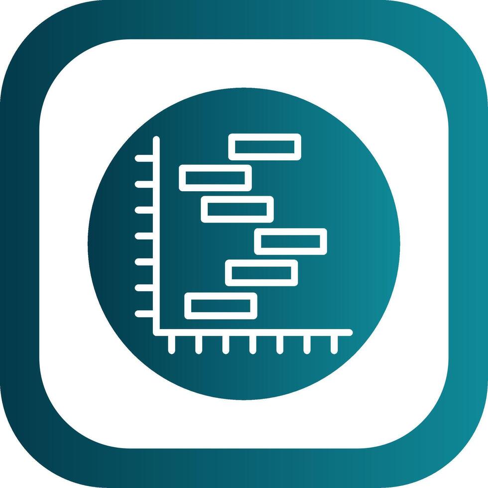 Gnatt Chart Glyph Gradient Corner Icon vector