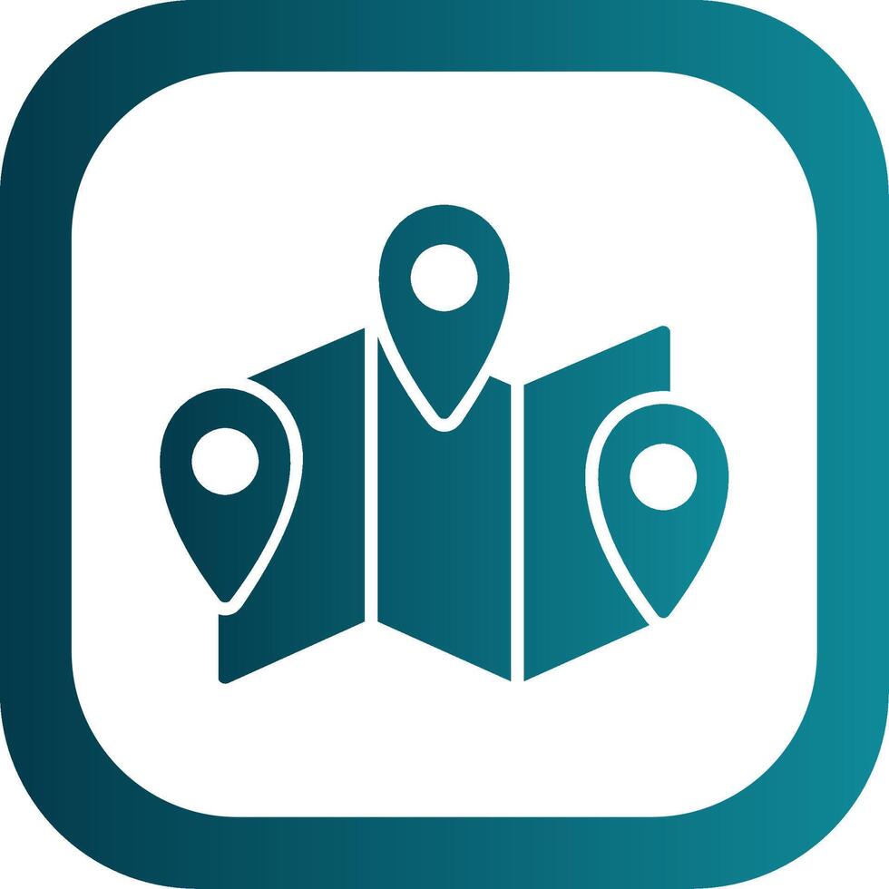 Map Glyph Gradient Corner Icon vector