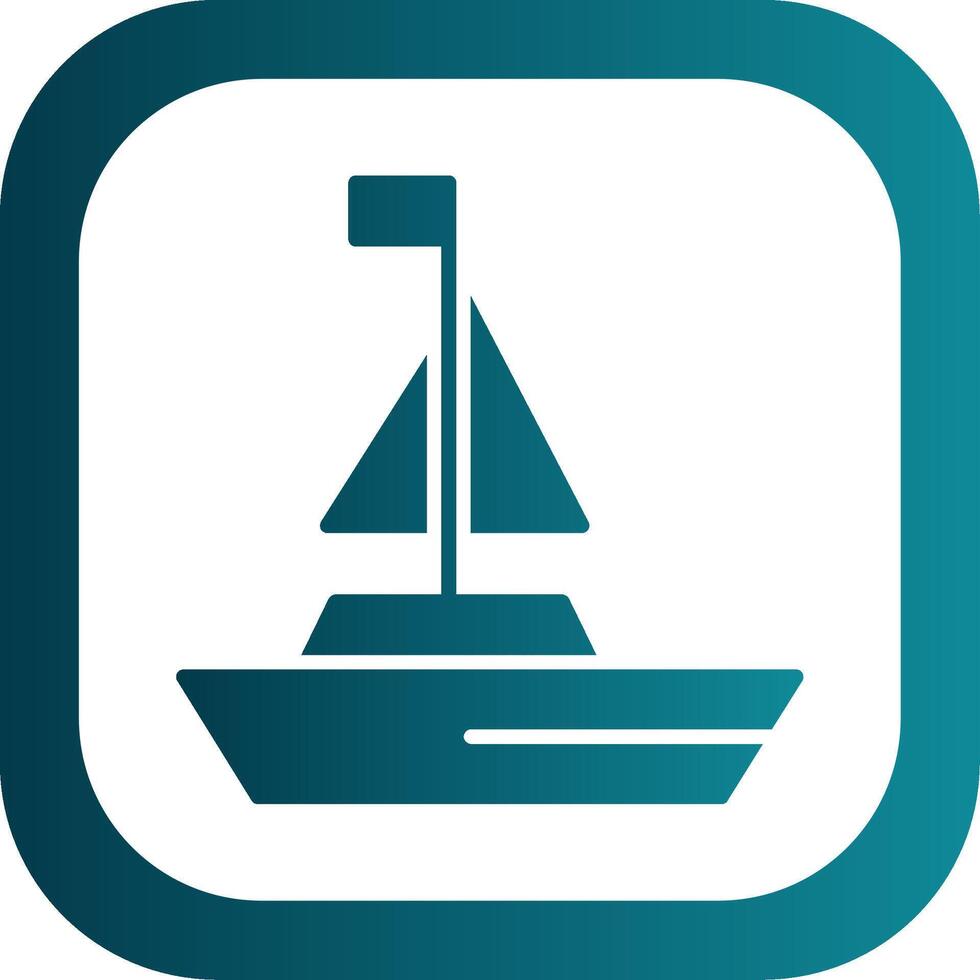 Yatch Glyph Gradient Corner Icon vector