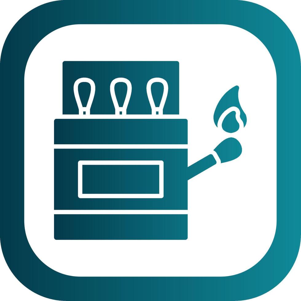 Matches Glyph Gradient Corner Icon vector