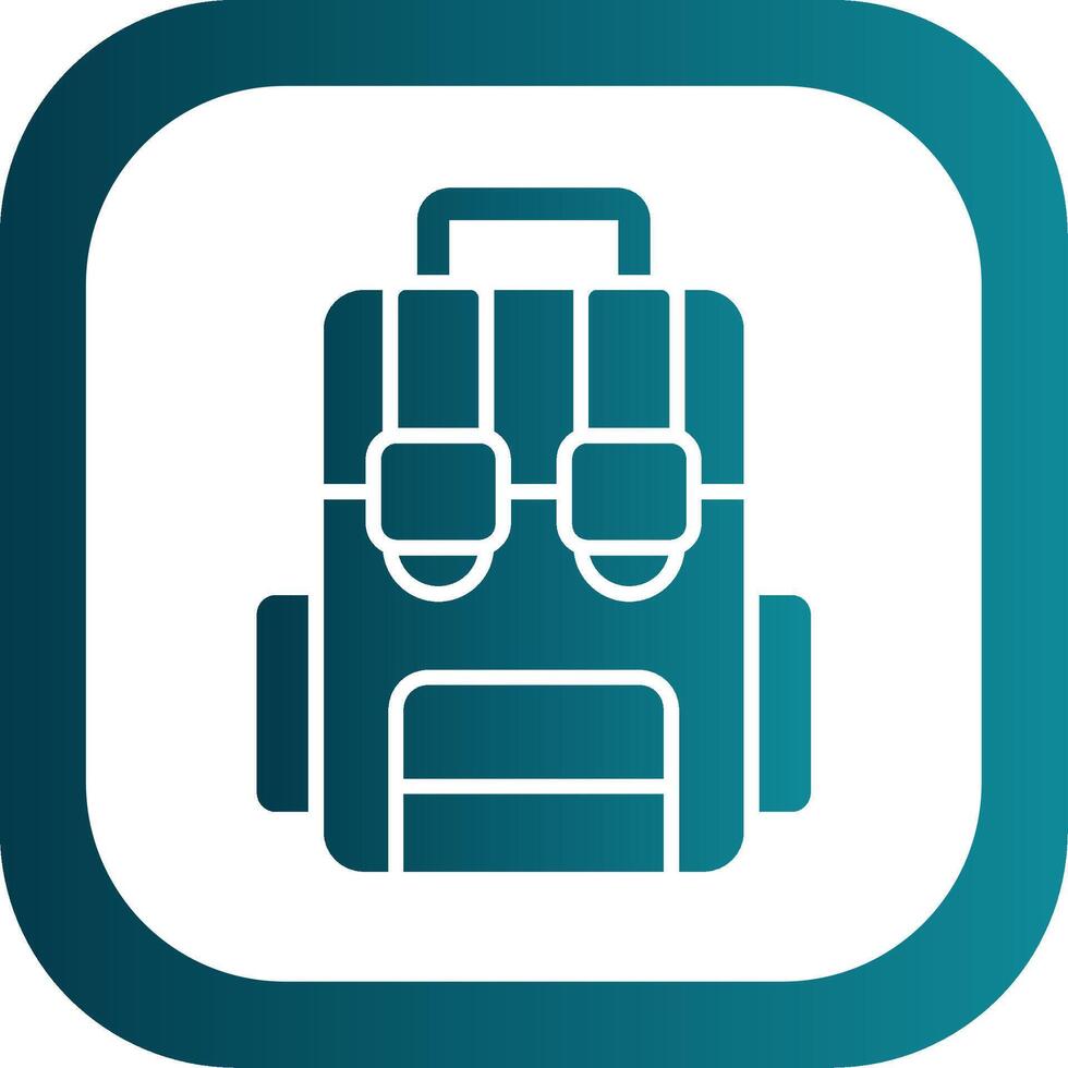 Hiking Back Pack Glyph Gradient Corner Icon vector