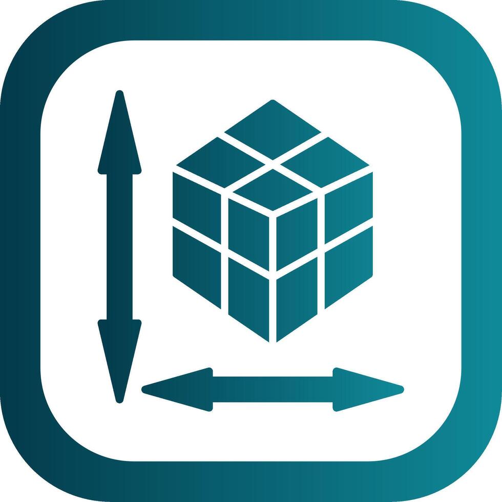 Rubik Glyph Gradient Corner Icon vector