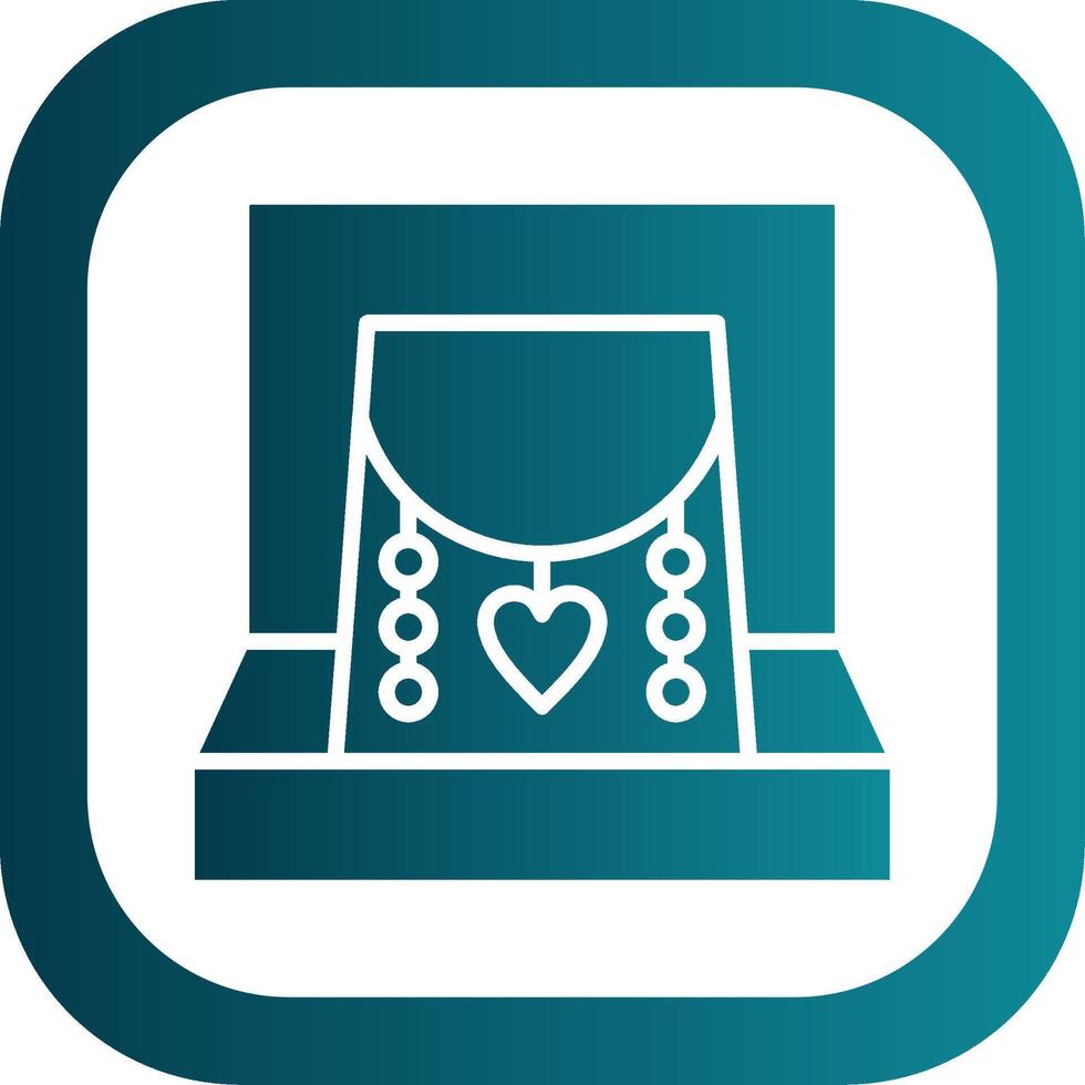 Necklace Glyph Gradient Corner Icon vector