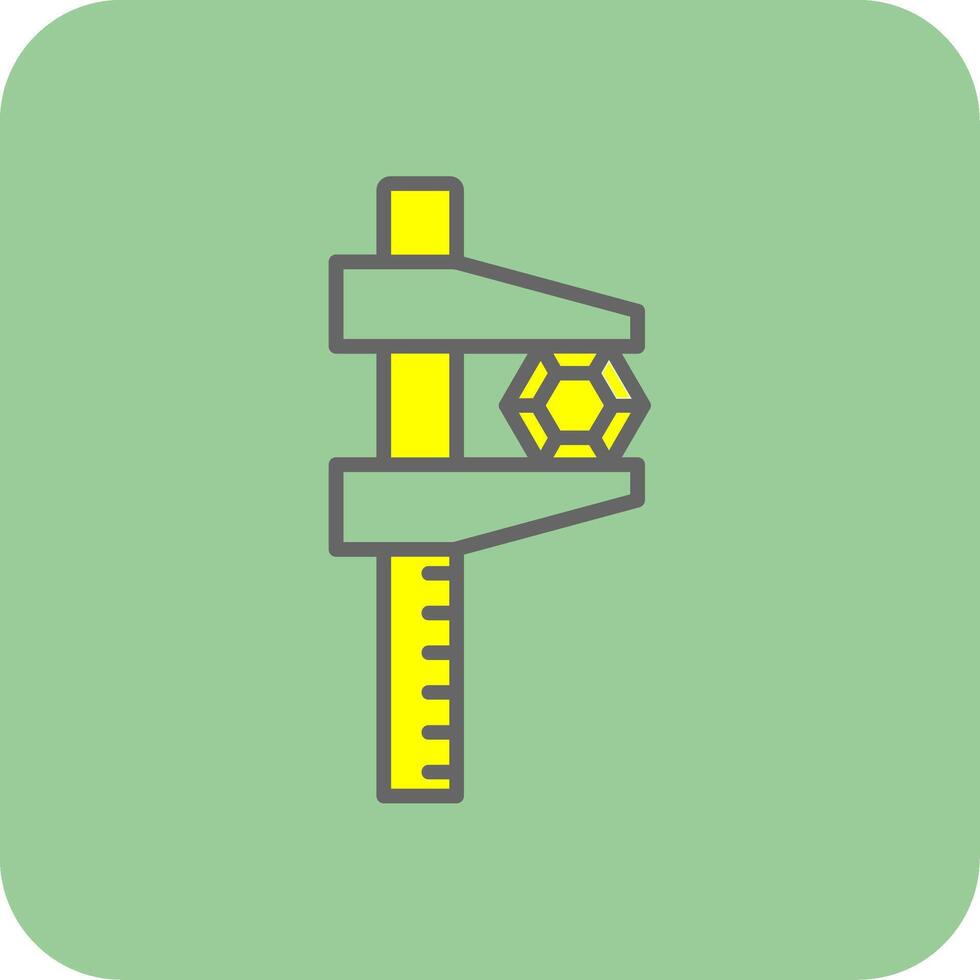 Caliper Glyph Gradient Corner Icon vector