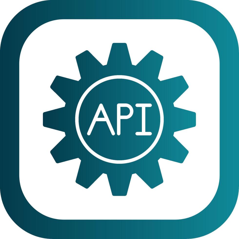 Api Glyph Gradient Corner Icon vector