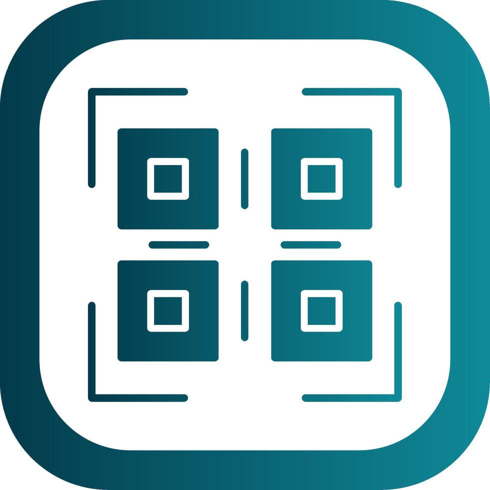 Qr Code Glyph Gradient Corner Icon vector