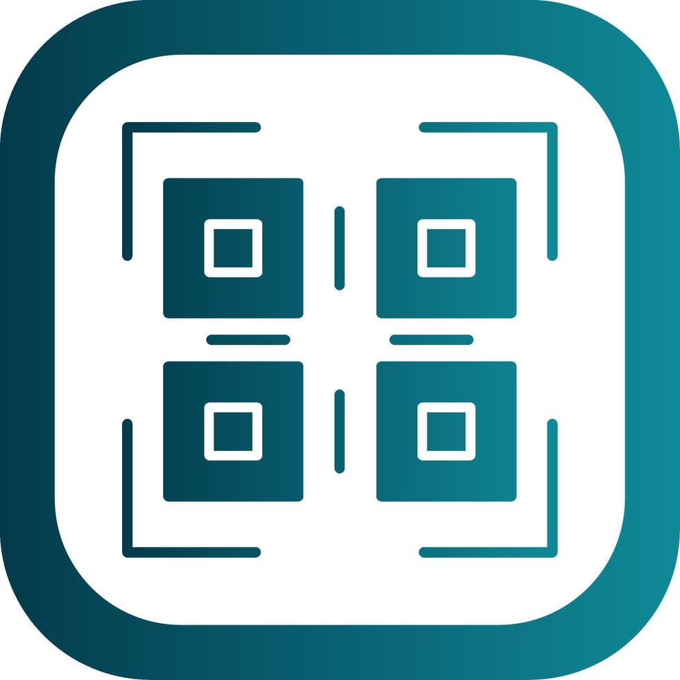 Qr Code Glyph Gradient Corner Icon vector