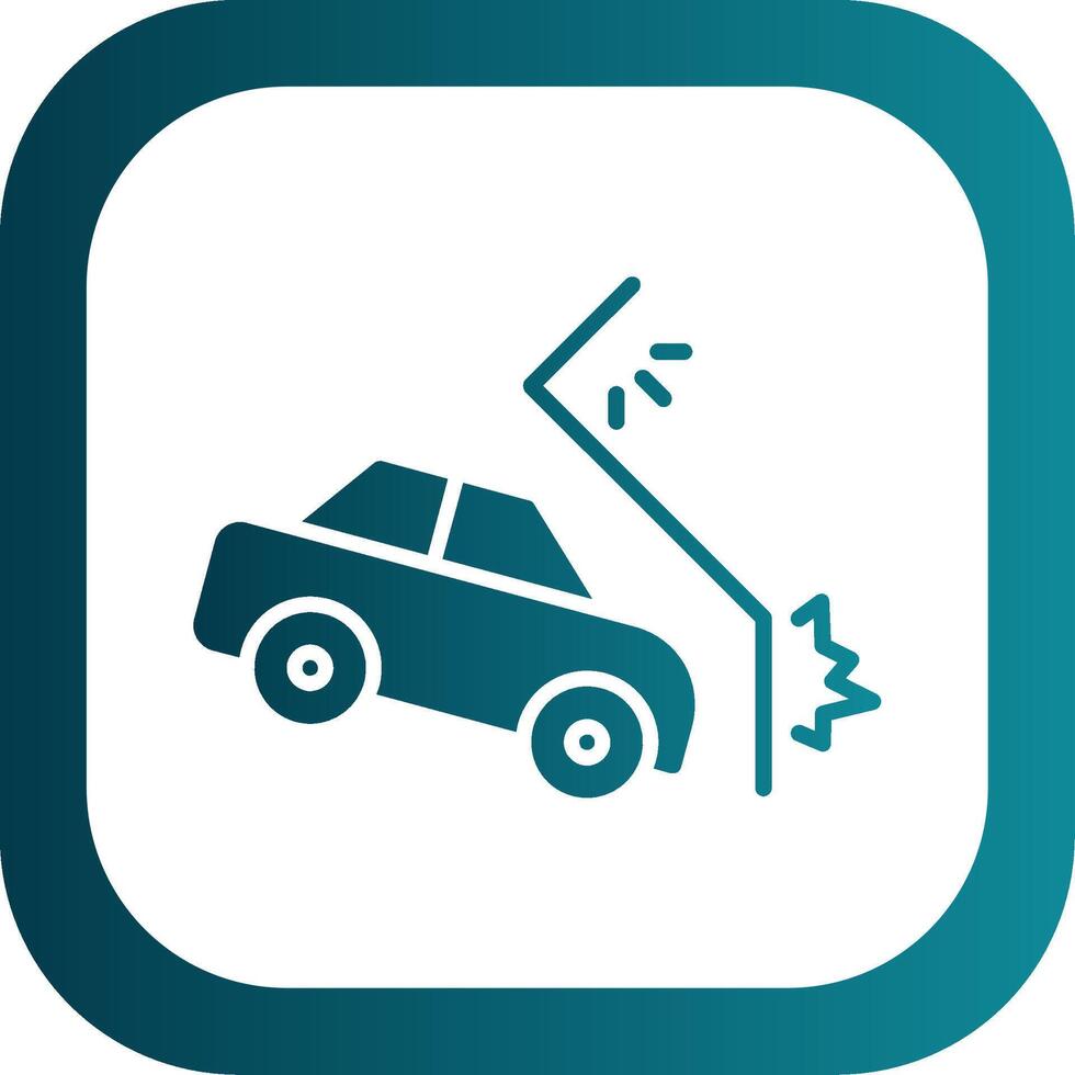 Car Crash Glyph Gradient Corner Icon vector